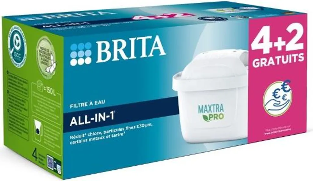 Brita Maxtra Pro All-in-1 Pack 6 Filtres Filtration Avancée du Robinet