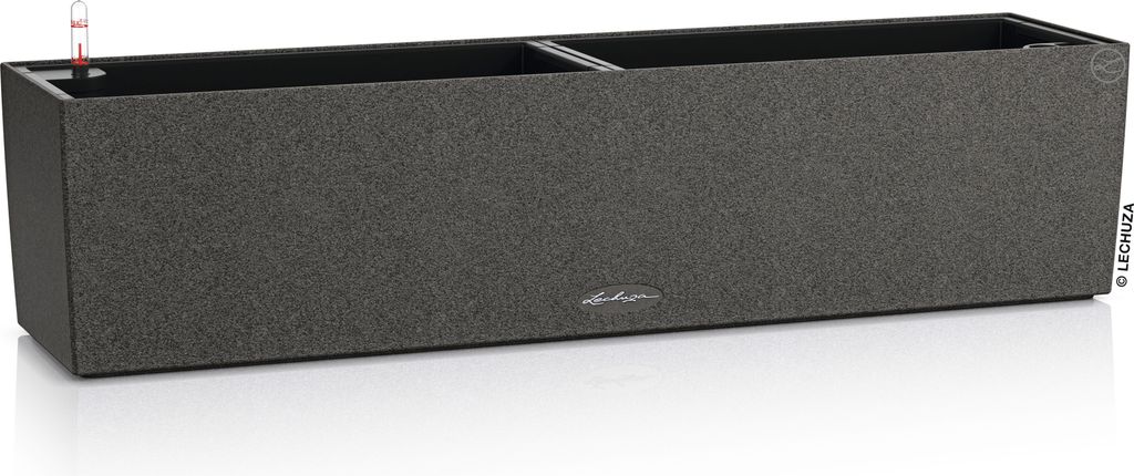 LECHUZA-Pflanzgefäß BALCONERA Stone 80 Graphitschwarz | Produktbild 