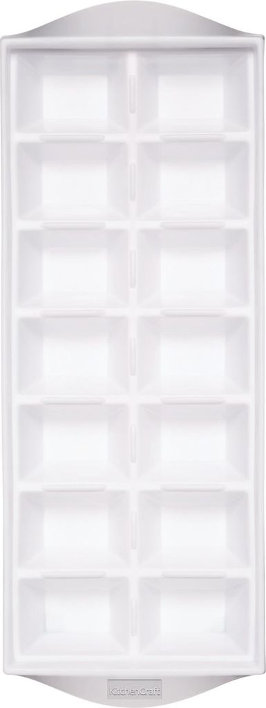 KitchenCraft Eiswürfelschale, leicht Lösbar, Kunststoff, Weiß, 32 cm x 12 cm