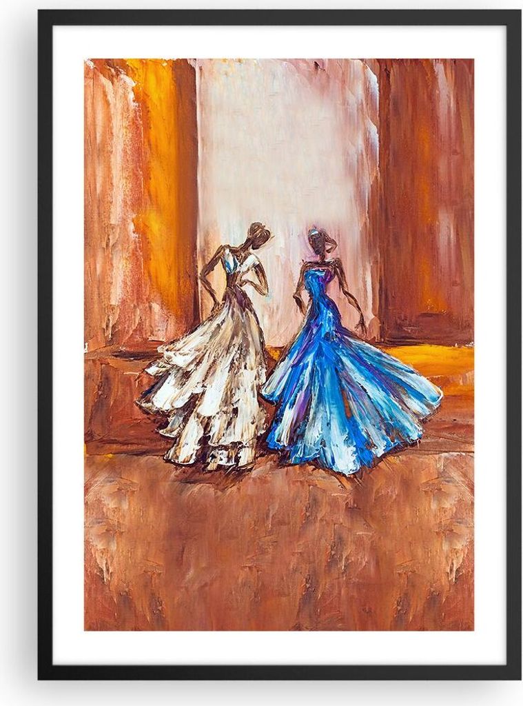 Gerahmtes Poster - Schwarzer Rahmen - Frauen Kleider Öl - 50x70 cm - Wand Bild - Wanddeko - Wandbilder - Kunstposter - Wandposter - Bilderrahmen -...