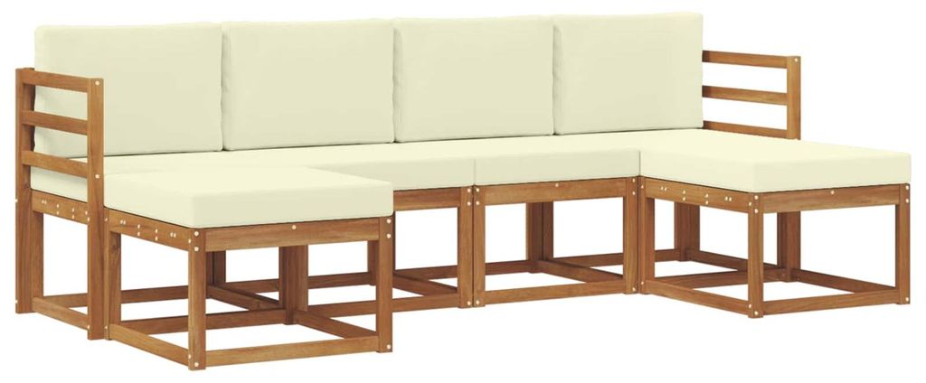 vidaXL Outdoor-Sofagarnitur 6 pcs Natur und Creme