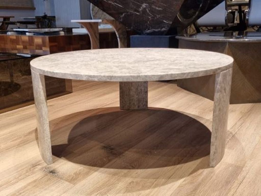 Casa Padrino Luxus Marmor Couchtisch Grau Ø 85 cm