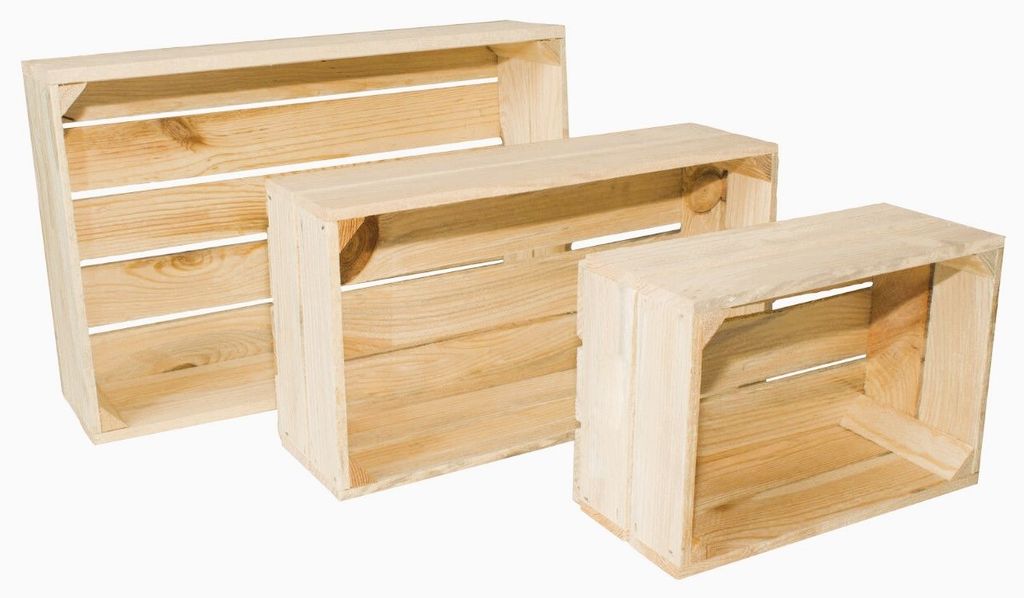 Lermowood Set aus 3 Holzkisten Nr. 3 Natur, Naturholz, Produktbild 