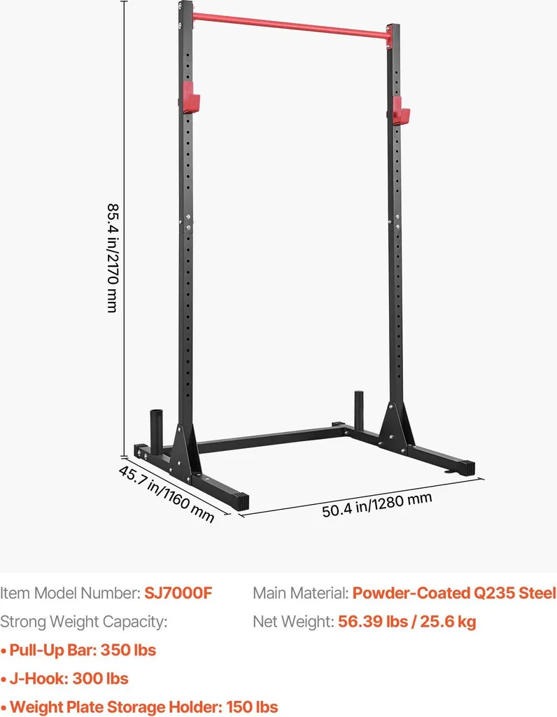 Support de Squat avec Barre de Traction Station de Musculation Maison - 7