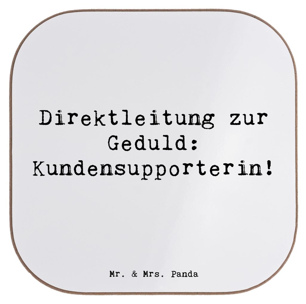 Mr. & Mrs. Panda Tischuntersetzer Spruch Kundensupporterin Geduld - Weiß - Geschenk, Herausforderung, Tassen Untersetzer, Hilfsbereitschaft, für ...