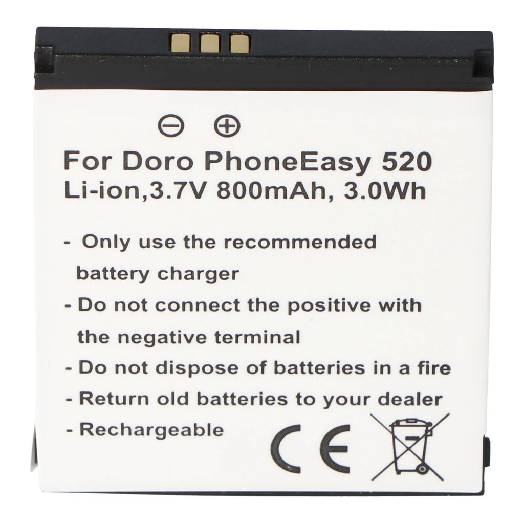 Batterijen voor de Doro PhoneEasy 520, type DBF-800A, Productafbeelding 