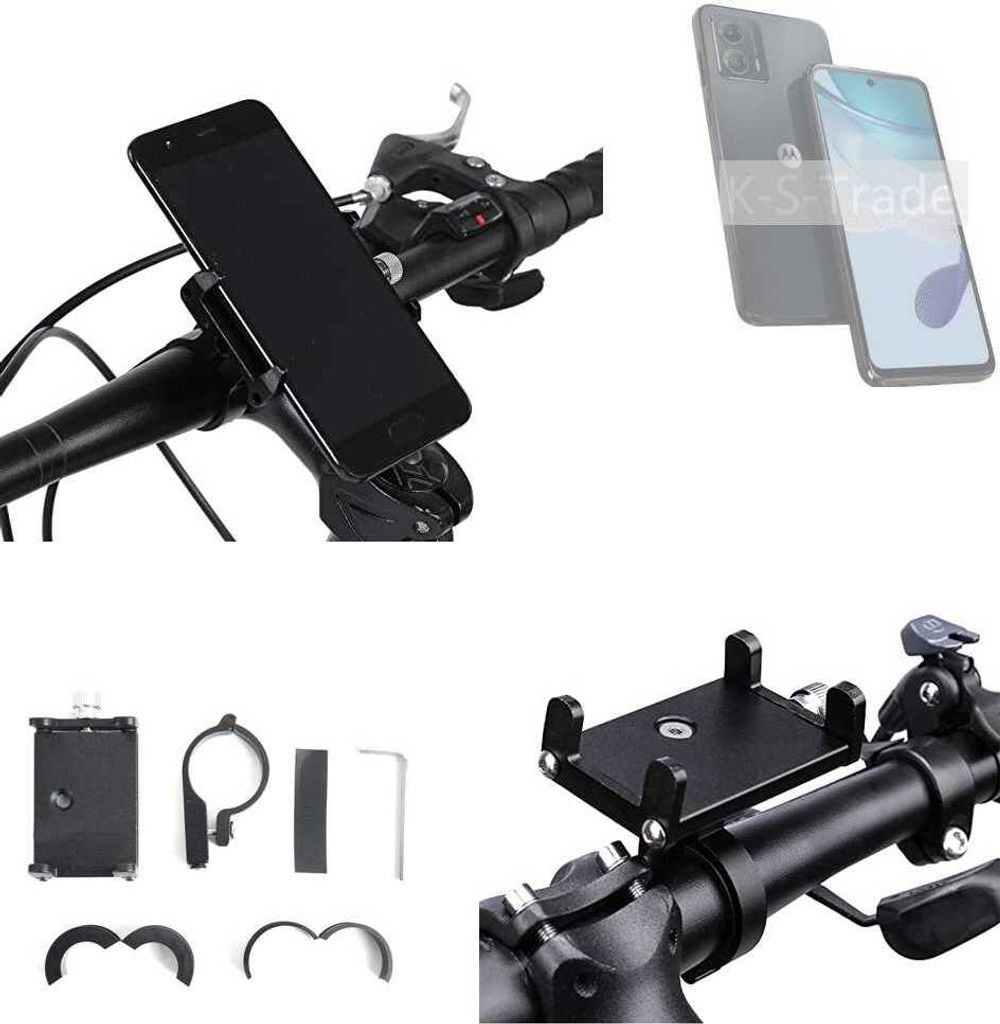K-S-Trade Handyhalterung für das Fahrrad kompatibel mit Motorola Moto G53 5G Halter Lenkstange Fahrradhalterung Motorrad Bike Mount Befestigung