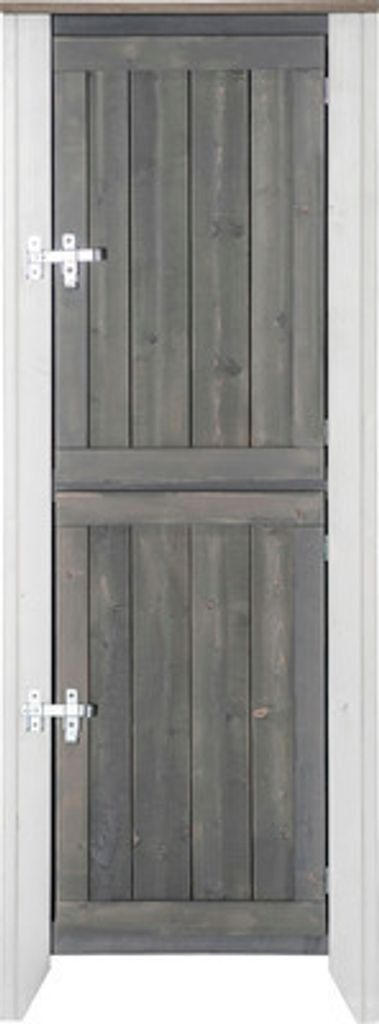 Gartenschrank/Outdoorküche Konsta Typ 561 Hochschrank inkl. 2 Türen 60 x 40 x 160 cm hellgrau-creme