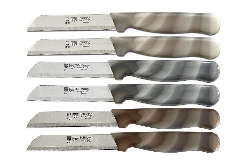 SMI Obstmesser Schälmesser Wellenschliff 6 Stück Solingen Küchenmesser Gemüsemesser scharfe Klinge