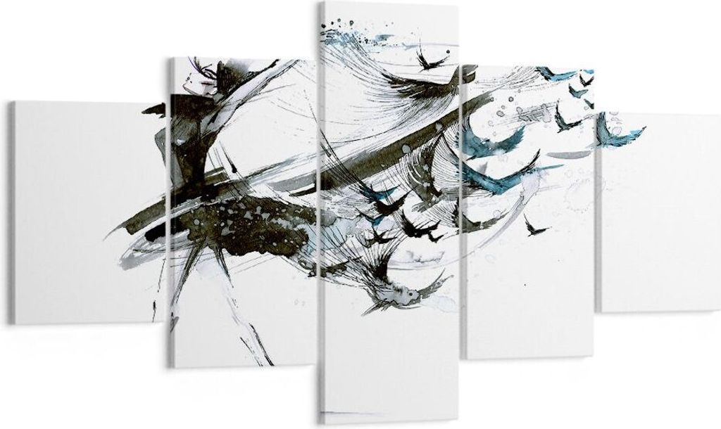 Bild auf Leinwand - Leinwandbild - Tanz eine Frau Ballett Aktivität - 125x70cm - Wand Bild - Wanddeko - Leinwanddruck - Bilder - Kunstdruck - Lein...