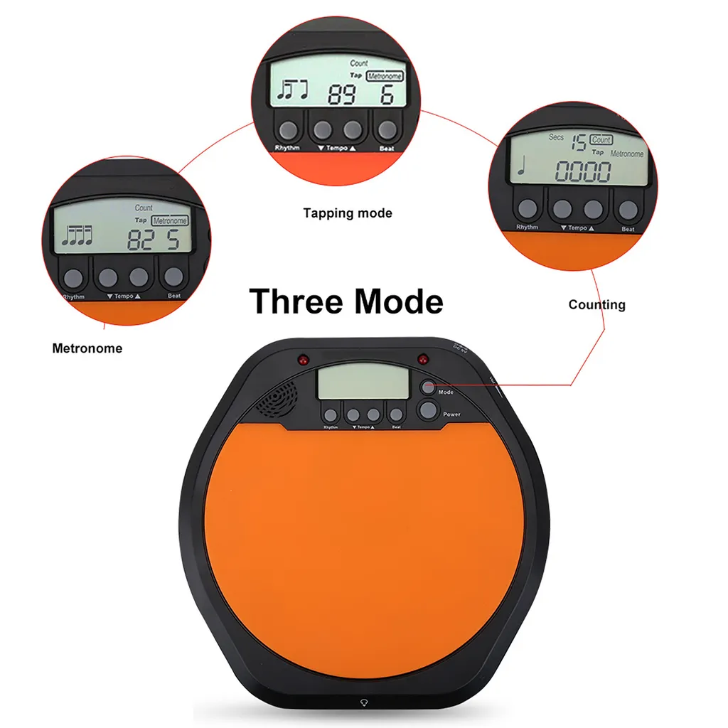 Métronome de batterie électronique portable pour pratique du rythme 10'' - 6