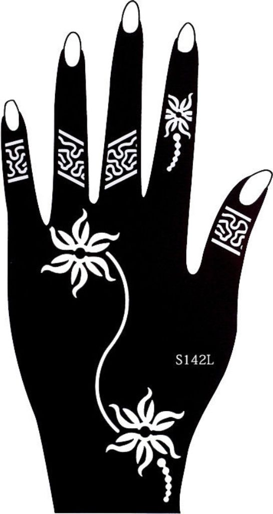 Henna Tattoo Schablone für die Linke Hand