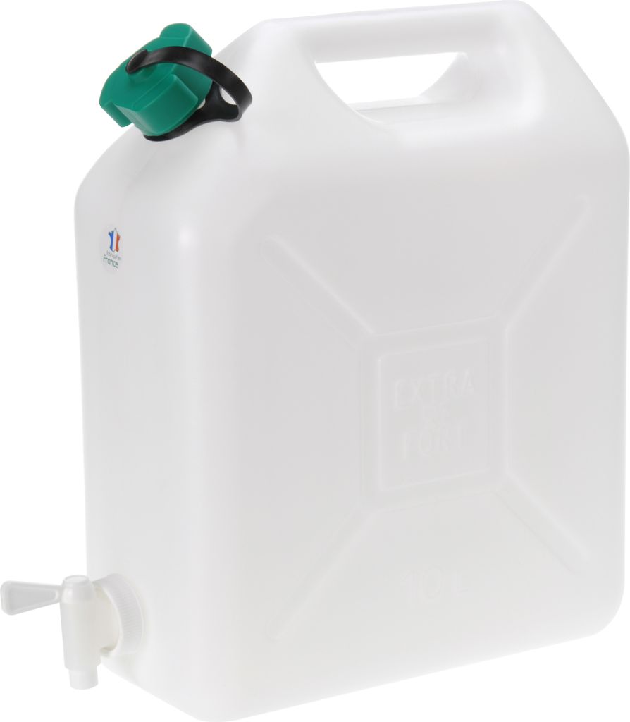 Wasserkanister 10 L (weiß/transparent, mit Ablasshahn) Produktbild 