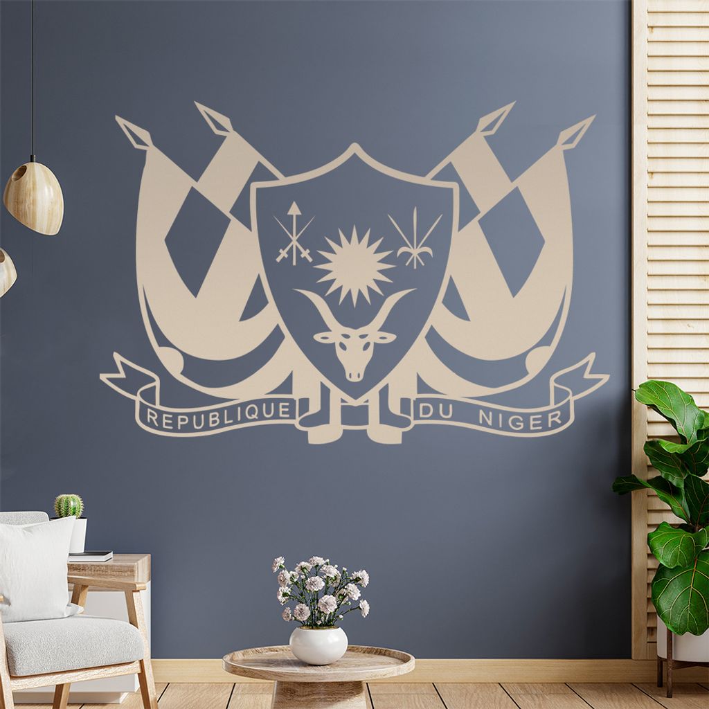 Niger Wappen Wandtattoo Wandaufkleber Wall Sticker - Dekoration, Küche, Wohnzimmer, Schlafzimmer, Badezimmer