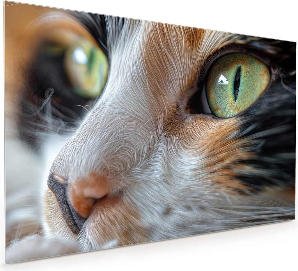 Küchenrückwand Spritzschutz Glas mit Motiv Katzenaugen 40 x 40 cm