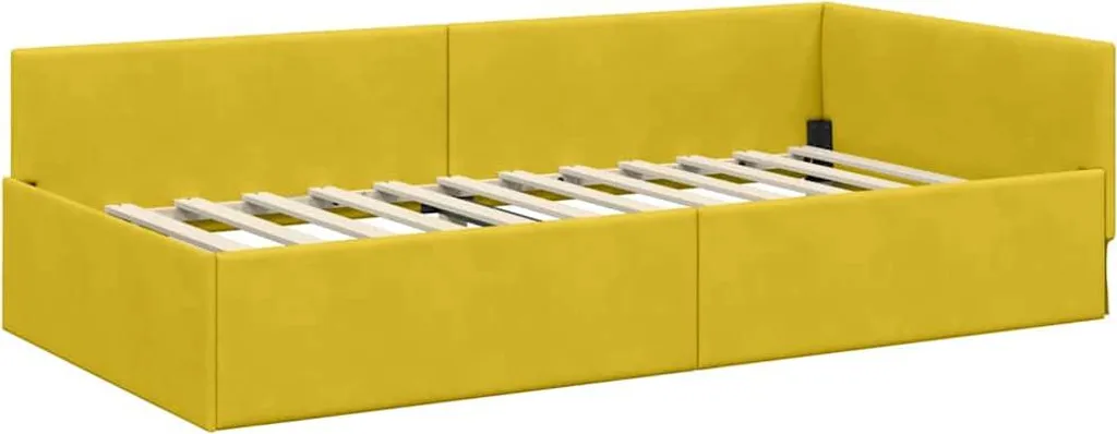Lit d'angle gain de place en velours vert avec matelas inclus, ensemble - 6