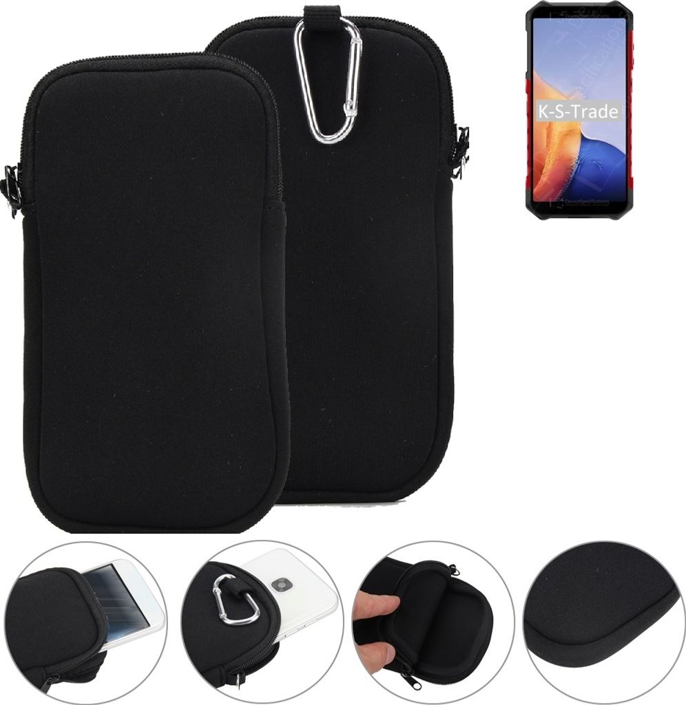K-S-Trade Neopren-Hülle Handyhülle kompatibel mit Ulefone Armor X9 Schutzhülle Neoprenhülle Sleeve Schutz-Hülle Gürtel Tasche Case Holster