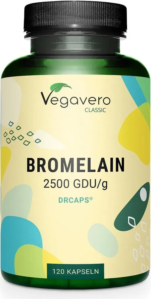 Vegavero Bromélaïne Haute Activité 2500 GDU/g - 650mg, 120 Gélules