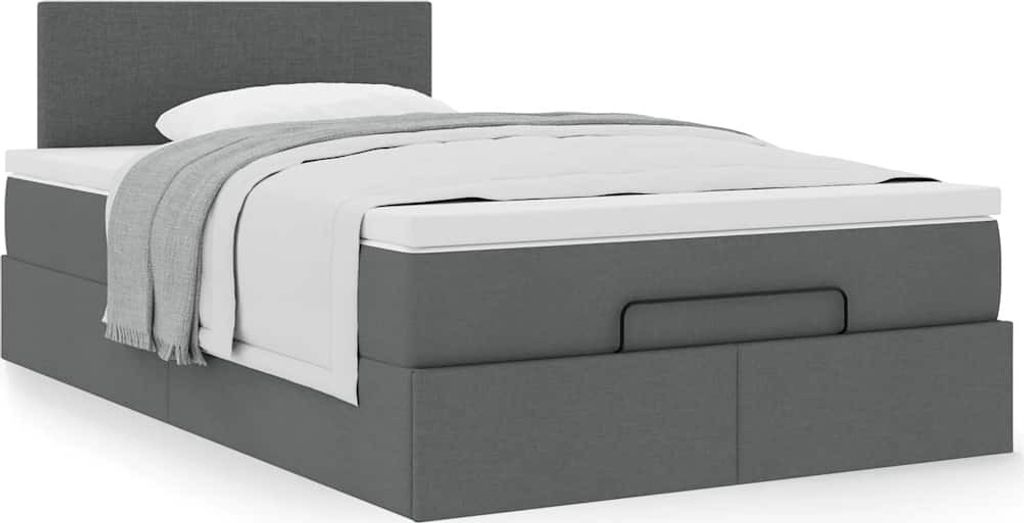 Maison Exclusive - Ottoman-Bett mit Matratze Dunkelgrau 120x200 cm Stoff