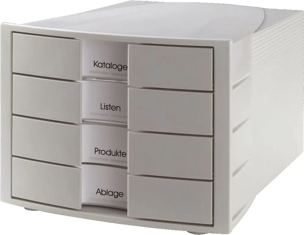 HAN 1010-X-11 Box à tiroirs IMPULS 4 compartiments gris clair de bureau