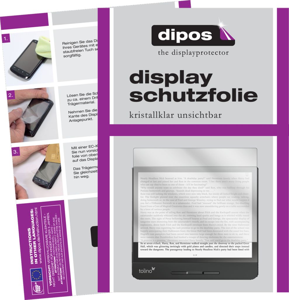 Schutzfolie für Tolino Vision 5 Display Folie klar Produktbild 