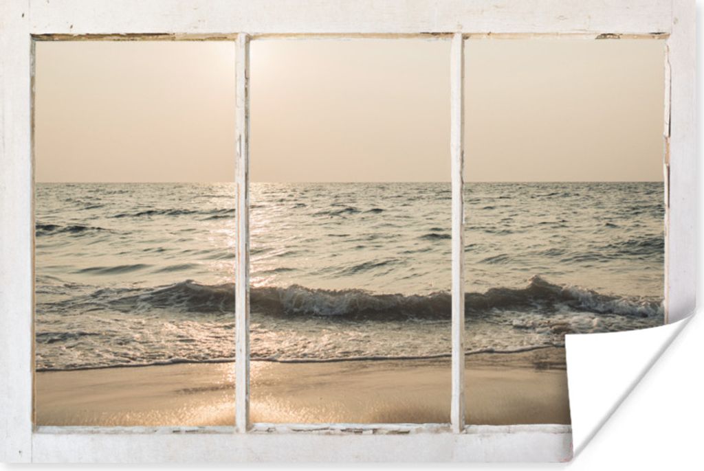MuchoWow Poster Aussicht - Strand - Meer 90x60 cm - Schlafzimmer