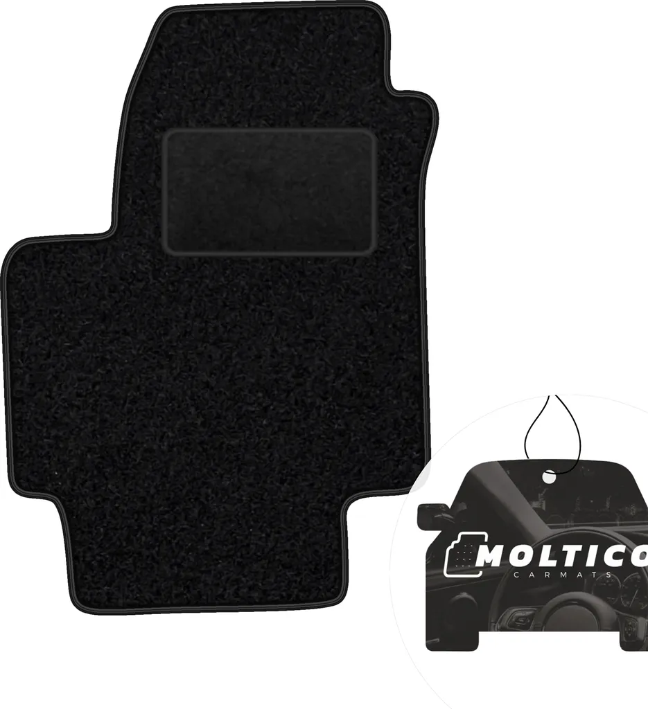 moto-MOLTICO tappetino conducente auto velours lato conducente tappetini auto nero tappetino conducente 1 pezzo adatto per Hyundai Accent III 2006-2012