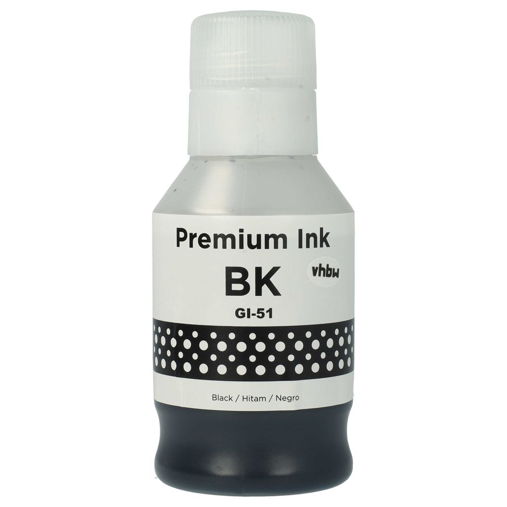 vhbw Nachfülltinte kompatibel mit Canon Pixma G 3460, G 1420, G 1460, G 2470, G 3420, G 2420, G 2460 Drucker - Refilltinte Dye Schwarz, 135ml
