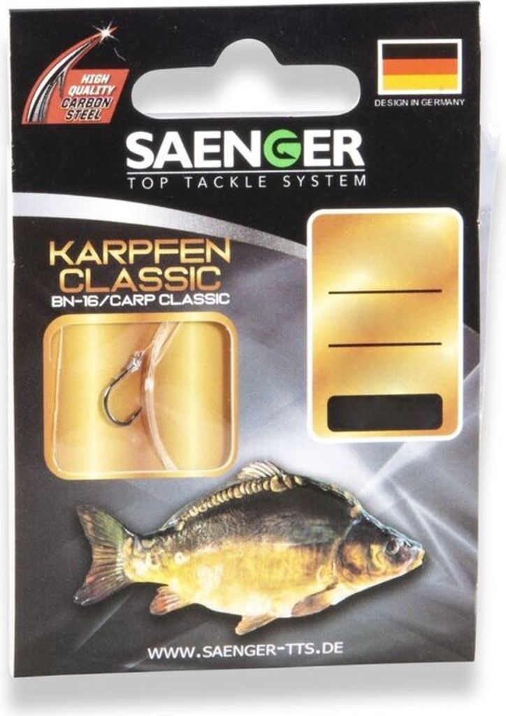 Saenger Karpfen Classic BN-16 Vorfachhaken 70cm #8 / 10Stk.