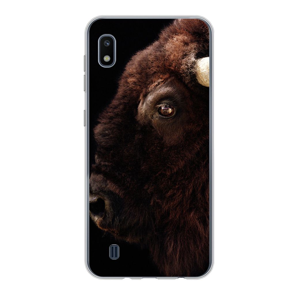MuchoWow Handyhülle Schutzhülle Hülle für Samsung Galaxy A10 Bison - Horn - Porträt Silikon Softcase Handy Hülle - Schutzhülle