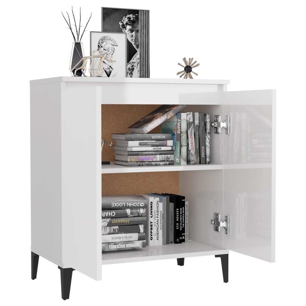 Cloris DesignMöbel Kommoden - Weiß Sideboard Hochglanz-Weiß 60x35x70cm Holzwerkstoff Schlichtes5223472