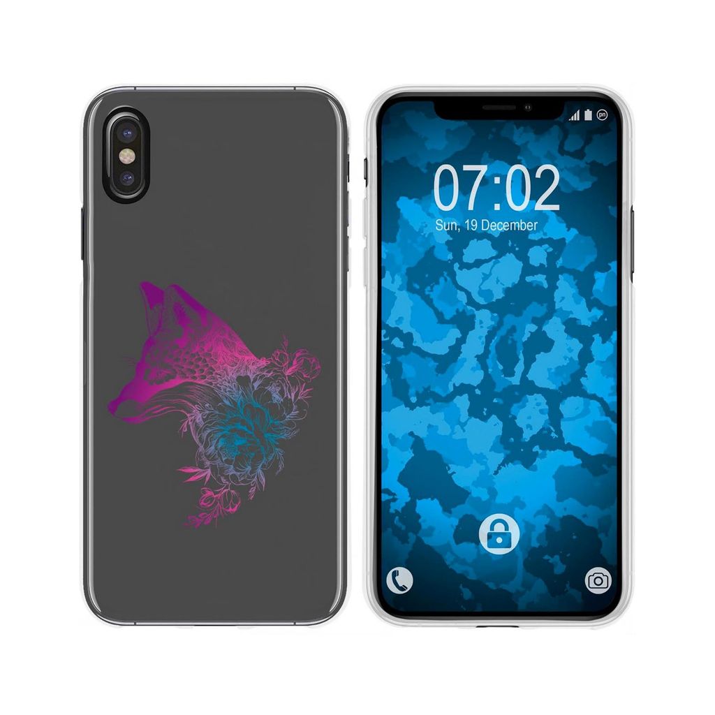 PhoneNatic Case kompatibel mit Apple iPhone Xs Max Silikon-Hülle Floral Fuchs M1-6