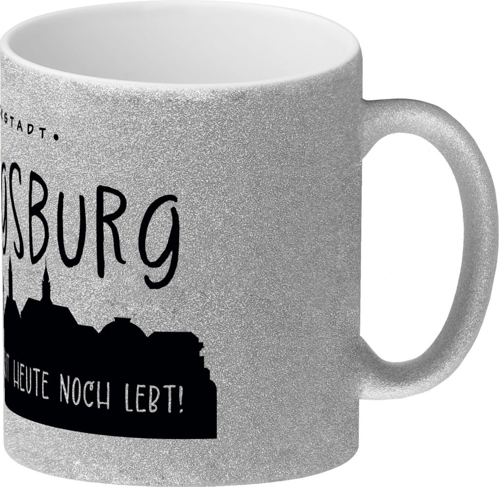 Ludwigsburg Skyline Glitzer-Kaffeebecher - Wo die Vergangenheit