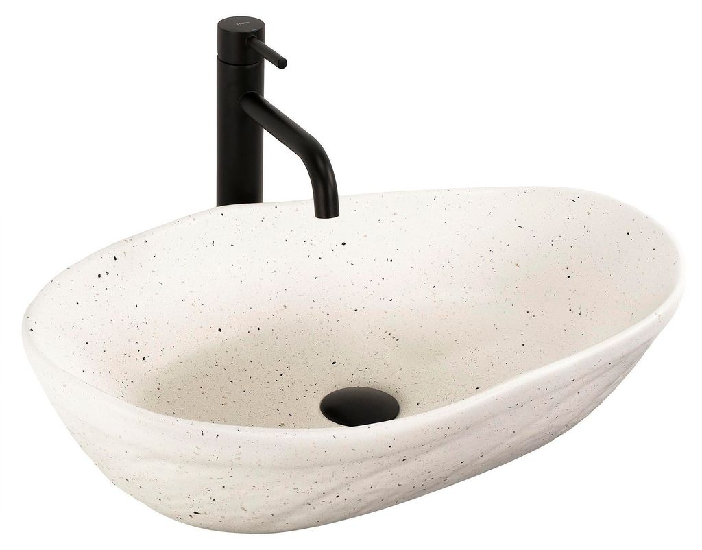 Aufsatzwaschbecken Rea Emilia Grid Ecru, Imitationsstein Produktbild 
