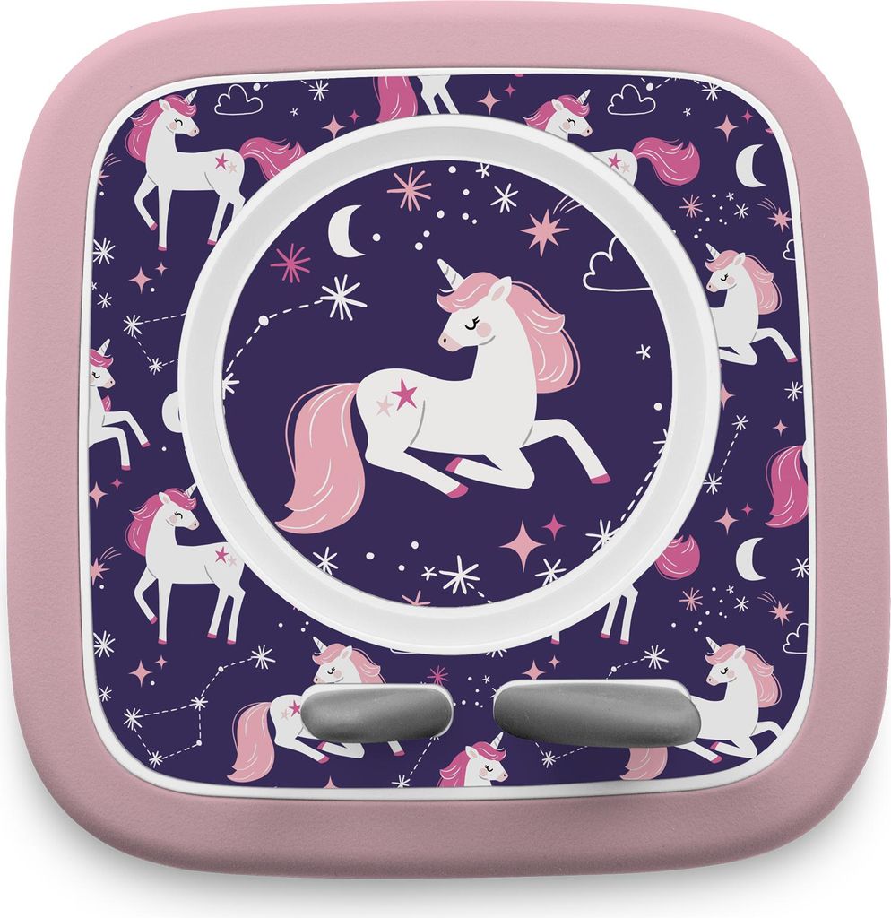 Schutzfolie kompatibel mit Toniebox 2 passgenaue Folie mit Motiv Zubehör selbstklebendes Schutzcover Kratzschutz für Musikbox Y015-32 Einhorn