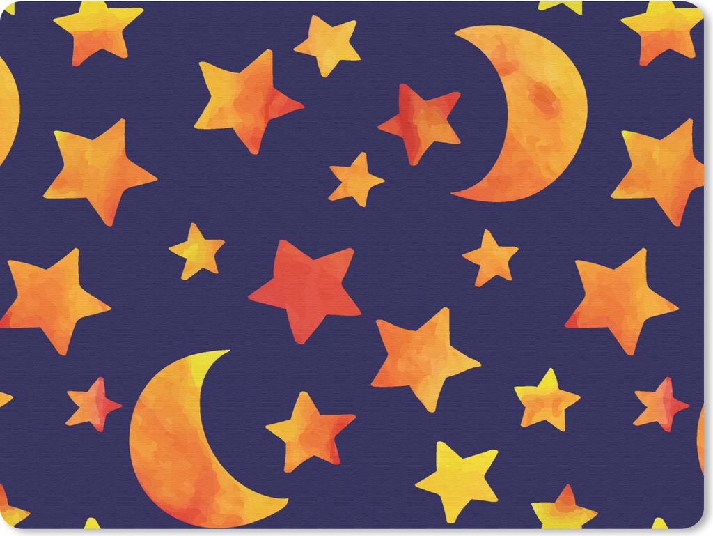 MuchoWow Mauspad Mousepad Sterne - Nacht - Muster - Kind 40x30 cm - Mousepads - Maus Mat - Pad - Mausunterlage - Anti Rutsch