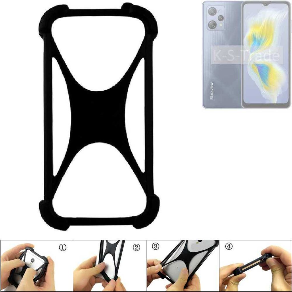 K-S-Trade Handy-Hülle Schutz-Hülle kompatibel mit Blackview A53 Pro Silikon Bumper TPU Softcase Smartphone Stoßschutz, schwarz