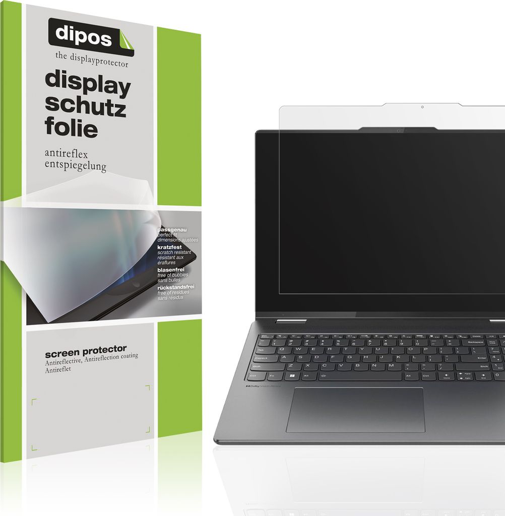 2x Schutzfolie für Lenovo Yoga 7i 10. Gen 16 Zoll matt Displayschutzfolie Folie Display Schutz dipos