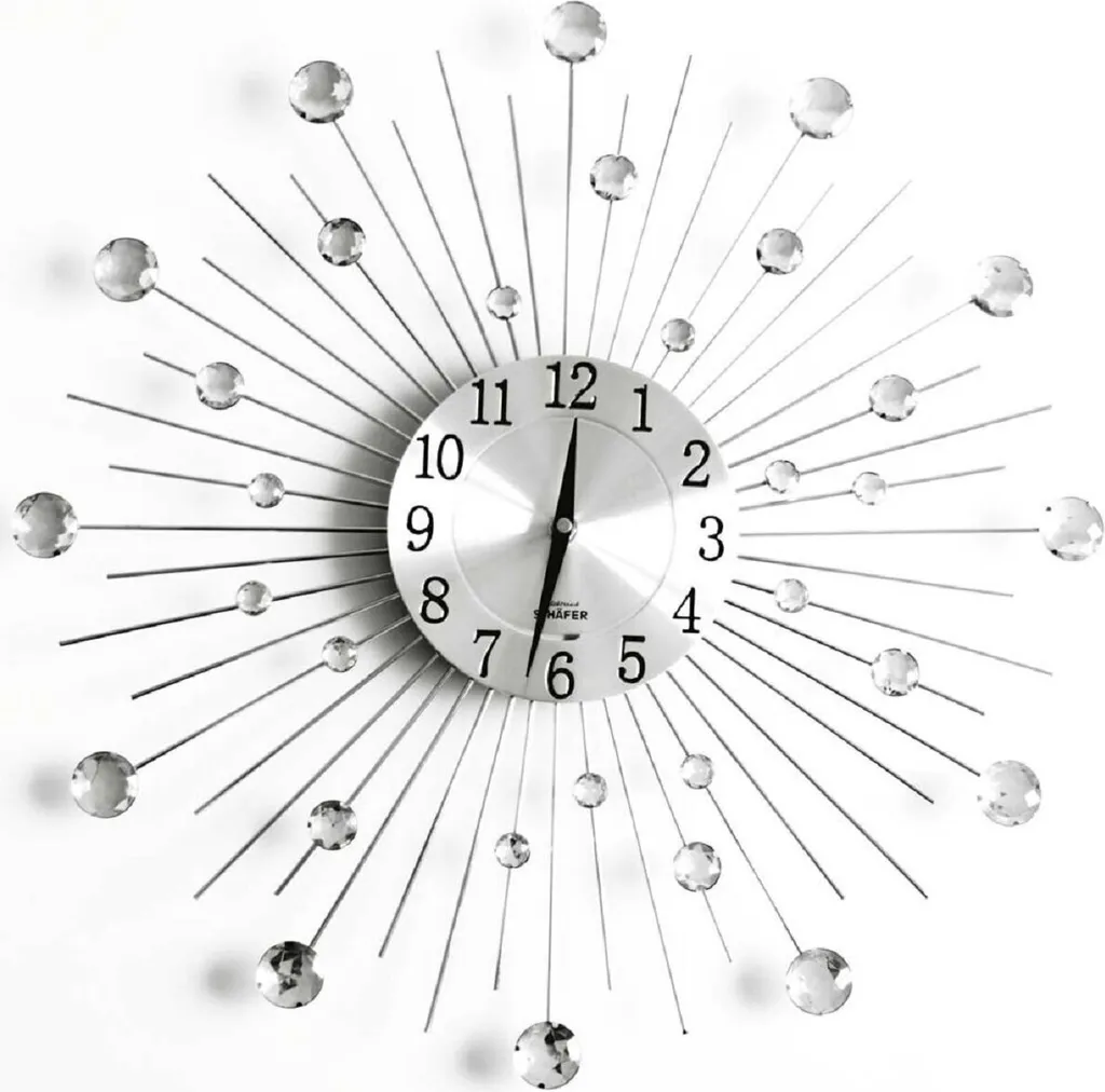 Horloge murale pour bureau moderne SCHÄFER 50 cm blanche et sobre