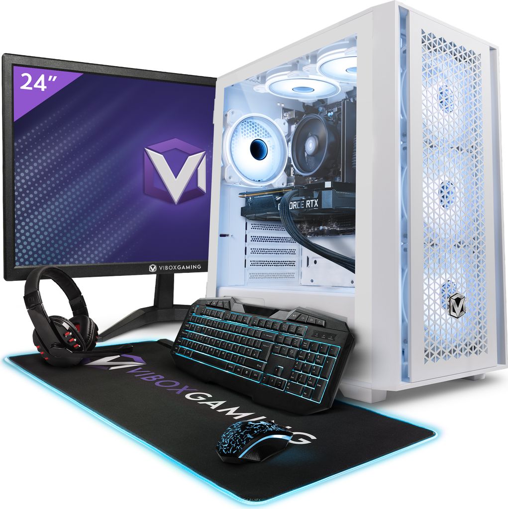 Vibox V-30 Gaming PC Set Komplett - Monitor 23 Zoll - AMD Ryzen 5 5500 4,1 GHz - Nvidia GTX 1660 Super 6 GB - 16 GB RAM - 480 GB SSD - Windows 11 -...
