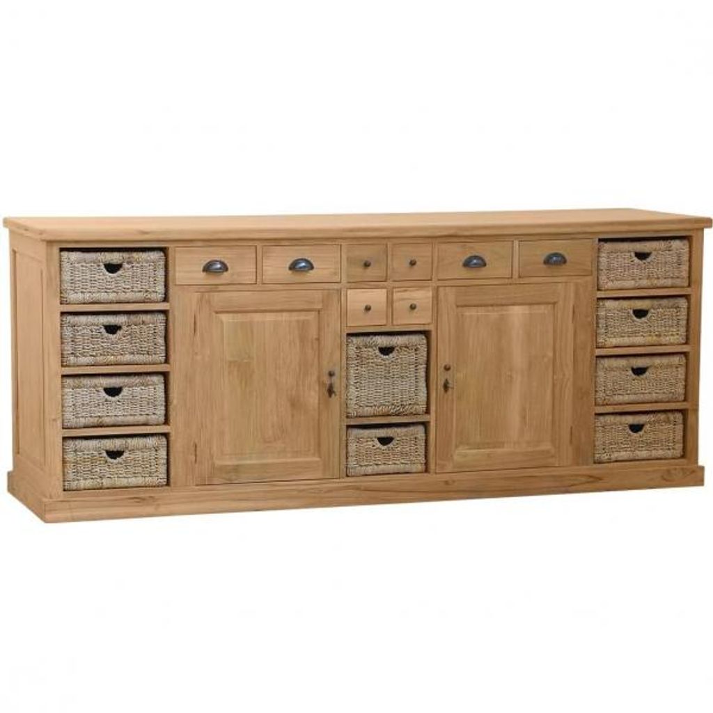 Teako Design Sideboard Furuvik Teakholz Massiv Wetterfest 210x90cm