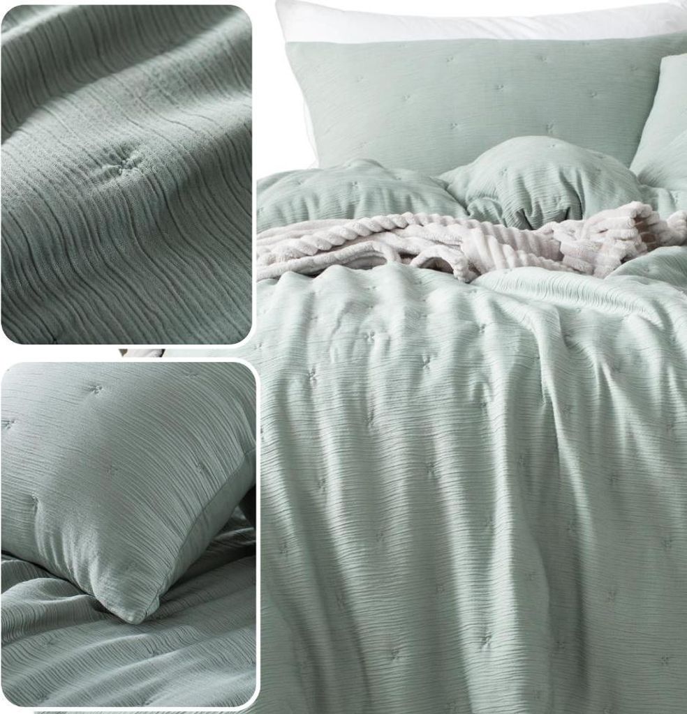 BETTDECKE 240x220 cm Stella in Salbeigrün - Eleganz für Ihr Zuhause