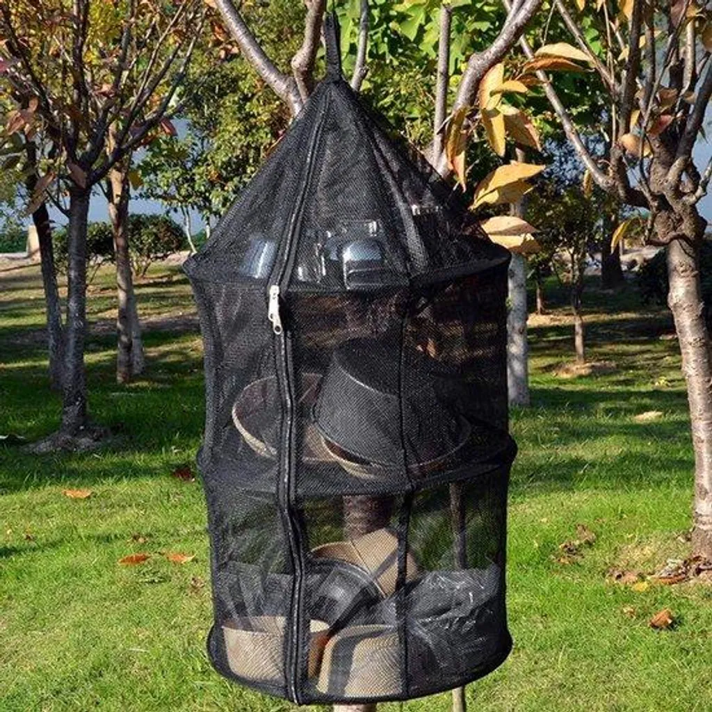 Organisateur de camping suspendu - Filet à vaisselle pour extérieur