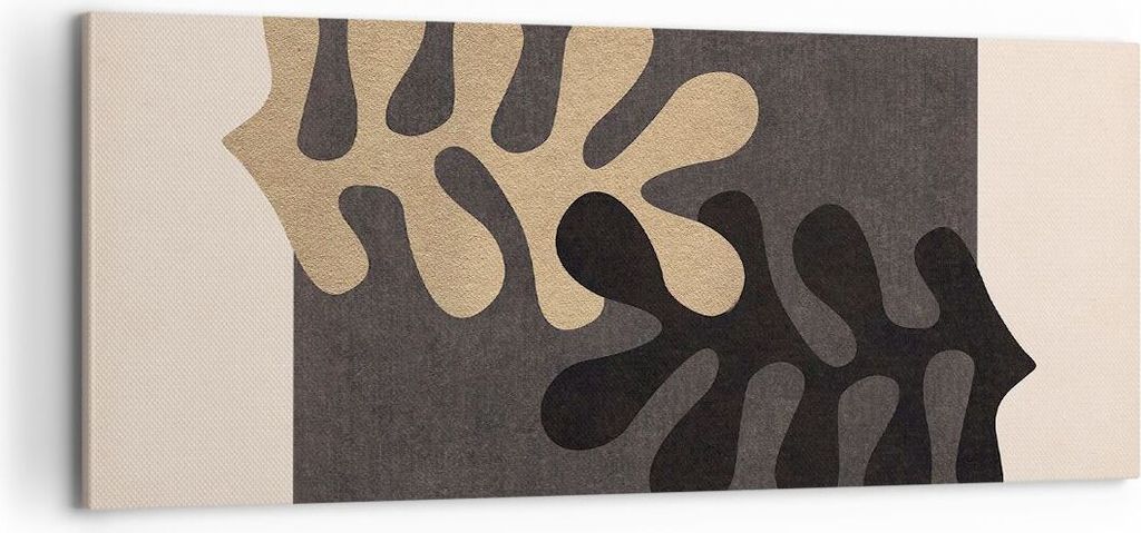 Bild auf Leinwand - Leinwandbild - Einteilig - Blätter Form Figur - 100x40cm - Wand Bild - Wanddeko - Wandbilder - Leinwanddruck - Bilder - Wandde...