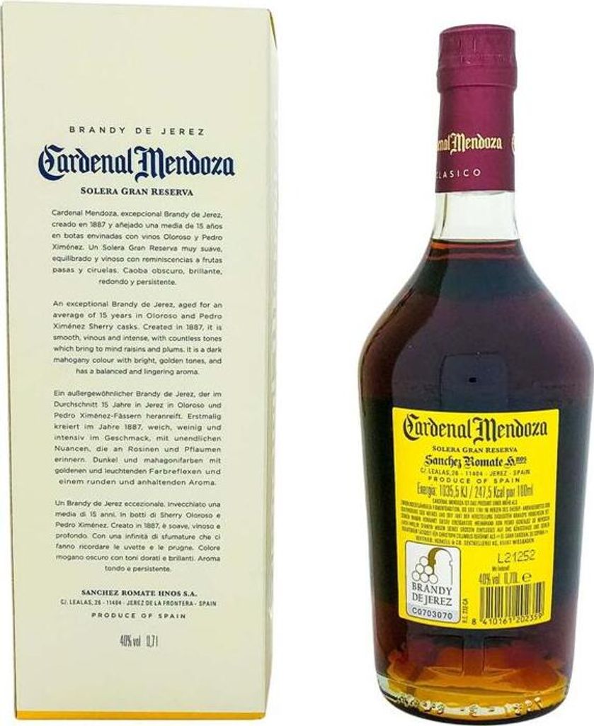 Cardenal Mendoza, 40% (0,7 Liter Flasche) Produktbild 5