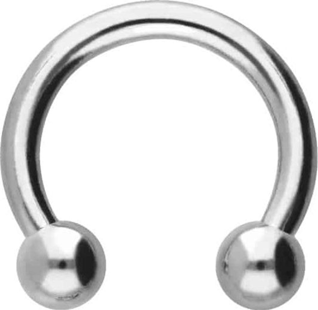 Ohrpiercing, Nasenpiercing, Septum Piercing Titan Hufeisenring mit Innengewinde Silber Innendurchmesser: 6mm + Stabstärke: 1,2mm