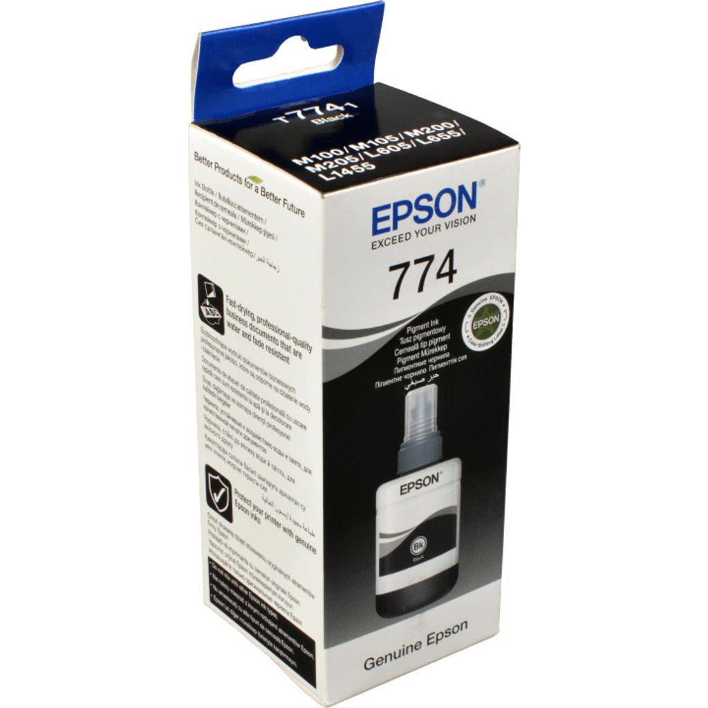 Epson 774 EcoTank-Tintenflasche in Pigmentschwarz, Schwarz, Produktbild 