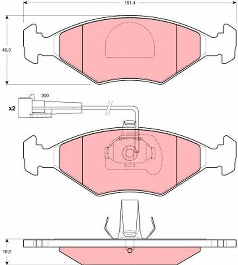 Plaquettes de frein TRW GDB1340 OE 7078947 pour Fiat Siena et Weekend