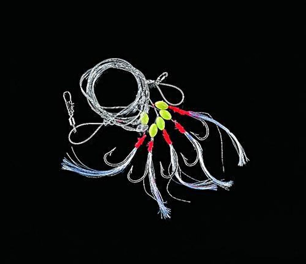 Jenzi Makrelen Vorfach Rig Glitzer 5 Haken Gr.2/0