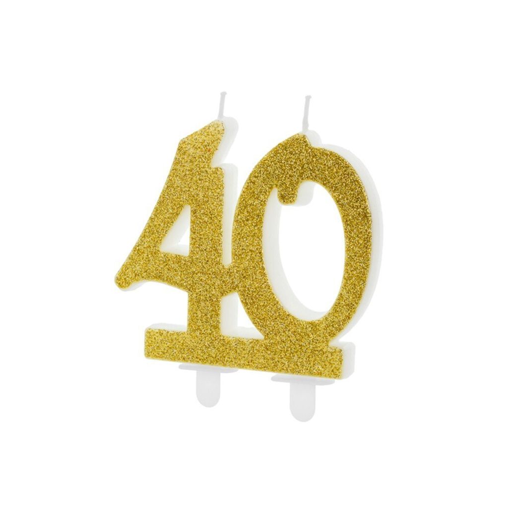 Geburtstagskerzen 50 Jahre 7.5cm, gold / glitzer